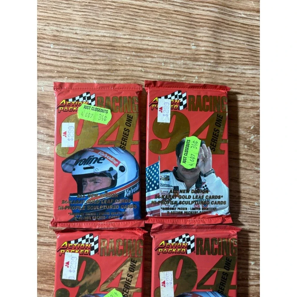 1994 Action Packed Racing Series 4 Wax  Packs Includes Random 24K Inserts